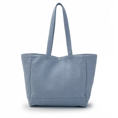 MLB Vintage Lettering Denim Shopper Tote Bag LA Dodgers - Túi xách, đeo vai dáng tote, màu xanh