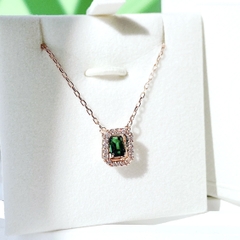 SWAROVSKI Millenia necklace (Octagon cut, Green, Rose gold-tone plated - Dây cổ, dây chuyền đá pha lê xanh chuyển động - SWAROVSKI - JEWELRY NECKLACE
