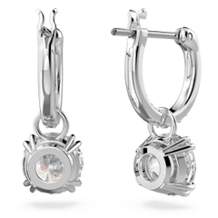 SWAROVSKI Constella drop earrings (Round cut, White, Rhodium plated) - Khuyên tai pha lê trắng - JEWELRY