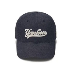 Mũ MLB Adjustable Soft Top Baseball Cap New York Yankees Denim - Mũ lưỡi trai, nón kết màu denim xanh đậm