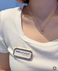 SWAROVSKI Swan pendant (Mixed cuts, WHITE/BLUE/PINK/RED) - Dây cổ, chuyền, đính đá pha lê trắng/xanh/hồng/đỏ, thiên nga - JEWELRY NECKLACE