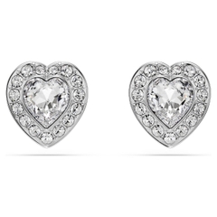 CHÍNH HÃNG - SWAROVSKI x Ariana Grande - stud earrings (Mixed cuts, Heart, White, Rhodium plated) - Khuyên tai, đính pha lê trắng, trái tim - JEWERY