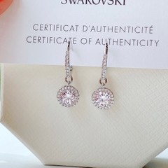 SWAROVSKI Angelic drop earrings (Round cut,, White, Rhodium plated) - Khuyên tai pha lê trắng - JEWELRY