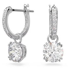 SWAROVSKI Constella drop earrings (Round cut, White, Rhodium plated) - Khuyên tai pha lê trắng - JEWELRY