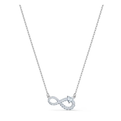 SWAROVSKI Hyperbola necklace (Infinity, White, Rhodium plated) - Dây cổ, dây chuyền, hình vô cực vĩnh cửu, màu trắng - JEWELRY NECKLACE