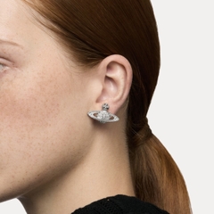VIVIENNE WESTWOOD Mini Bas Relief Earrings - Khuyên tai hình quả cầu hai chiều, phối đá pha lê trắng - JEWELRY EARRINGS