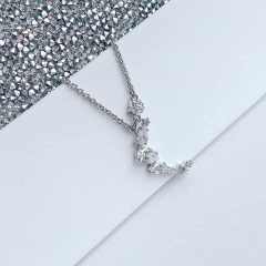 SWAROVSKI Moonsun Necklace  (White, Rhodium plated) - Dây cổ, dây chuyền trăng khuyết, pha lê trắng - JEWELRY NECKLACE