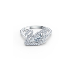 SWAROVSKI Dancing Swan ring (Round cut, White, Rhodium plated) - RINGS - Nhẫn thiên nga, pha lê trắng - JEWELRY