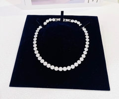 SWAROVSKI Una Angelic Tennis necklace (Round cut, White, Rhodium plated) - Dây cổ, dây chuyền pha lê trắng - JEWELRY NECKLACE
