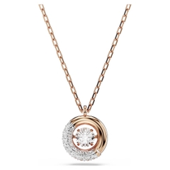 CHÍNH HÃNG - SWAROVSKI Dextera pendant (Round cut, White, Rose gold-tone plated) - Dây cổ, chuyền, pha lê trắng - JEWELRY NECKLACE