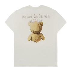 ÁO ADLV BLOCK BEAR CREAM T-SHIRT - Áo thun cổ tròn tay lỡ, hình gấu, màu kem