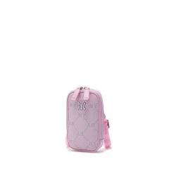 Túi MLB Diamond Monogram Phone Pouch New York Yankees Pink crossbody bag - TÚI ĐEO CHÉO MÀU HỒNG