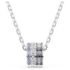 SWAROVSKI Connexus pendant (Mixed cuts, ‘Love is around’, Rhodium) (bản dây và mặt cỡ to) - Dây cổ, chuyền, vòng tròn đính đá pha lê xanh, trắng, xám - JEWELRY NECKLACE