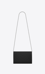 TÚI YSL WOC BLACK LOGO SILVER