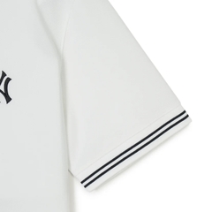 Áo MLB Basic collar color matching computer fit shirt New York Yankees White POLO
