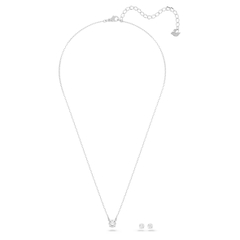 SWAROVSKI Stilla Attract (Round cut, White, Rhodium plated) - SET - EARRINGS - NECKLACE - Khuyên tai + dây cổ, pha lê trắng - JEWELRY