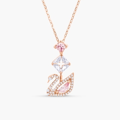SWAROVSKI Dazzling Swan Y necklace (Swan, Pink, Rose gold-tone plated) - Dây cổ, dây chuyền SWAROVSKI - JEWELRY NECKLACE