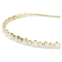 CHÍNH HÃNG - SWAROVSKI Matrix Tennis bracelet (Round cut, White, Gold-tone plated) - Vòng, lắc tay, đính đá pha lê trắng, mạ tone gold - JEWELRY BRACELET