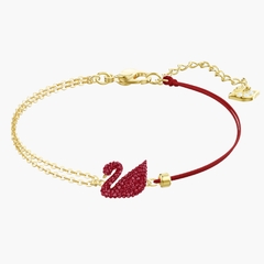 SWAROVSKI Iconic Swan bracelet (Swan, Red, Gold-tone plated) - Vòng/lắc tay thiên nga đỏ - SWAROVSKI - JEWELRY