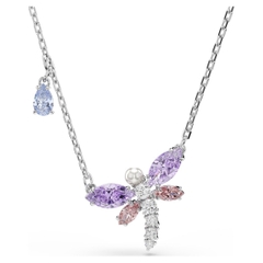 CHÍNH HÃNG - SWAROVSKI x Ariana pendant (Capsule, Mixed cuts, Dragonfly, Multicolored, Rhodium plated) - Dây cổ / chuyền, pha lê cánh chuồn chuồn - JEWELRY NECKLACE