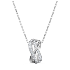 SWAROVSKI Twist Rows Pendant (White, Rhodium plated) - Dây cổ, dây chuyền pha lê trắng - JEWELRY NECKLACE