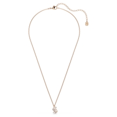 SWAROVSKI Swan pendant (Mixed cuts, White, 18K rose gold finish) - Dây cổ/chuyền, pha lê trắng, thiên nga - JEWELRY NECKLACE