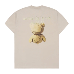 ÁO ADLV BLOCK BEAR BEIGE T-SHIRT - Áo thun cổ tròn tay lỡ, hình gấu, màu be