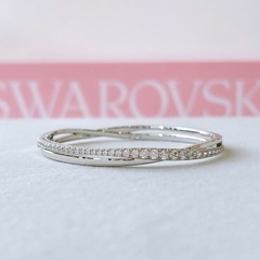SWAROVSKI Hyperbola bangle (Round cut, White, Rhodium plated) - Vòng, lắc tay, pha lê trắng - JEWELRY BRACELET