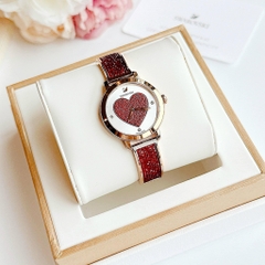 SWAROVSKI Women Cosmic Rock (Red Heart Rose Gold) 5483519 - WATCH - Đồng hồ, mặt hình tim, dây kim loại đính đá pha lê đỏ - JEWELRY