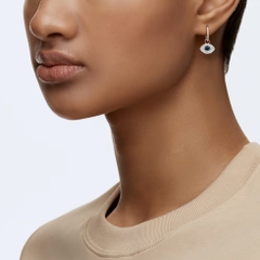 SWAROVSKI Symbolica hoop earrings (Evil eye, Blue, Rose gold-tone plated) - Khuyên tai pha lê, hình biểu tượng mắt - JEWERY