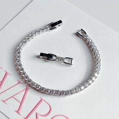 SWAROVSKI Matrix Tennis bracelet (Round cut, White, Rhodium plated) - Vòng/lắc tay pha lê trắng - JEWELRY