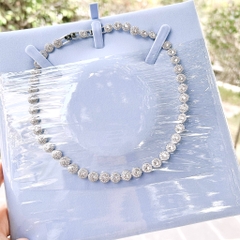 SWAROVSKI Una Angelic Tennis necklace (Round cut, White, Rhodium plated) - Dây cổ, dây chuyền pha lê trắng - JEWELRY NECKLACE