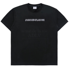 ÁO ADLV BEAR DOLL FUZZY RABBIT T-SHIRT BLACK - ÁO THUN CỔ TRÒN TAY LỠ, HÌNH THỎ, MÀU ĐEN