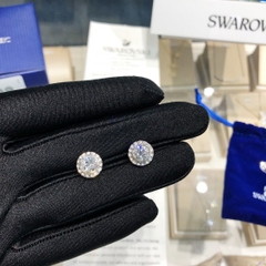SWAROVSKI Angelic stud earrings (Round cut, White, Rhodium plated) - KHUYÊN TAI PHA LÊ TRÒN - SWAROVSKI - JEWELRY