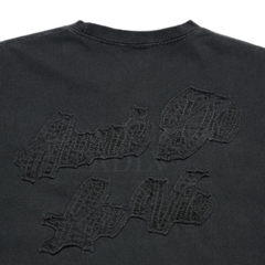 ADLV APPLIQUE LOGO PIGMENT TSHIRT CHARCOAL - Áo thun cổ tròn tay lỡ màu than chì