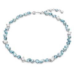 SWAROVSKI Gema necklace (Mixed cuts, Blue, Rhodium plated) - Dây cổ, dây chuyền SWAROVSKI - JEWELRY NECKLACE