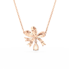 SWAROVSKI Volta necklace (Bow, Small, White, Rose gold-tone plated) - Dây cổ, dây chuyền SWAROVSKI - JEWELRY NECKLACE