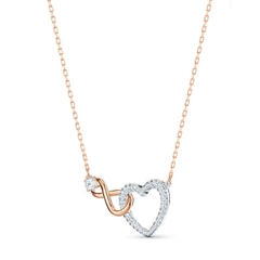 SWAROVSKI Hyperbola set (Infinity and heart, White, Mixed metal finish) - EARRINGS & NECKLACE - Khuyên tai + dây cổ hình trái tim vô cực - JEWELRY