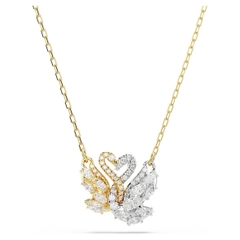 SWAROVSKI Swan pendant (White, Gold-tone plated) - Dây cổ, chuyền thiên nga cặp đôi, đính pha lê - JEWELRY NECKLACE