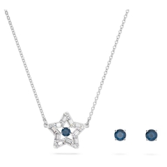 SWAROVSKI Stella set (Mixed cuts, Star, Blue, Rhodium plated) - EARRINGS & NECKLACE - Khuyên tai + dây cổ hình sao - SWAROVSKI - JEWELRY