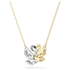 SWAROVSKI Swan pendant (White, Gold-tone plated) - Dây cổ, chuyền thiên nga cặp đôi, đính pha lê - JEWELRY NECKLACE