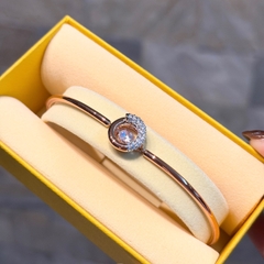 CHÍNH HÃNG - SWAROVSKI Dextera bangle (Round cut, White, Rose gold-tone plated) - Vòng, lắc tay, pha lê trắng - JEWELRY BRACELET