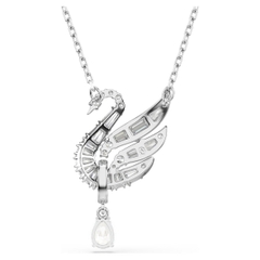 SWAROVSKI Swan pendant (Swan, White, Rhodium plated) - Dây cổ, chuyền thiên nga, pha lê trắng - JEWELRY NECKLACE