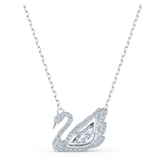 SWAROVSKI Dancing Swan necklace (Swan, White, Rhodium plated) - Dây cổ, dây chuyền SWAROVSKI - JEWELRY NECKLACE