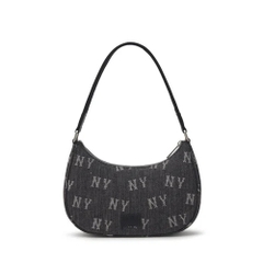TÚI MLB MONOGRAM NEW YORK NY DENIM BLACK HOBO BAG