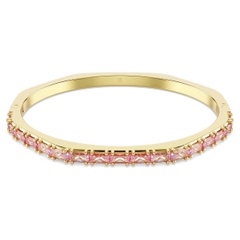 CHÍNH HÃNG - SWAROVSKI Matrix bangle (Baguette cut, Octagon shape, Pink, Gold-tone plated) - Vòng, lắc tay, pha lê hồng - JEWELRY BRACELET