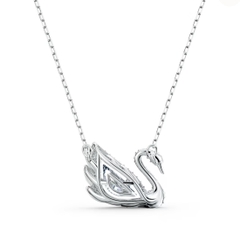 SWAROVSKI Dancing Swan necklace (Swan, White, Rhodium plated) - Dây cổ, dây chuyền SWAROVSKI - JEWELRY NECKLACE