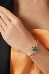 SWAROVSKI Swan Bangle (Green, Rose-gold tone plated) - Vòng/lắc tay thiên nga, pha lê xanh - JEWELRY BRACELET