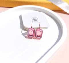 SWAROVSKI Millenia drop earrings (Octagon cut, Pink, Rose gold-tone plated) - Khuyên tai pha lê hồng - JEWELRY