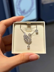 SWAROVSKI Swan pendant (Swan, White, Rhodium plated) - Dây cổ, chuyền thiên nga, pha lê trắng - JEWELRY NECKLACE